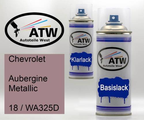 Chevrolet, Aubergine Metallic, 18 / WA325D: 400ml Sprühdose + 400ml Klarlack - Set, von ATW Autoteile West.